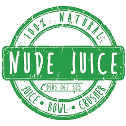 100 percent Natural Nude Juice Juice Bowl Crusher Logo