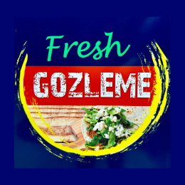 Fresh Gozleme logo featuring an image of gozleme
